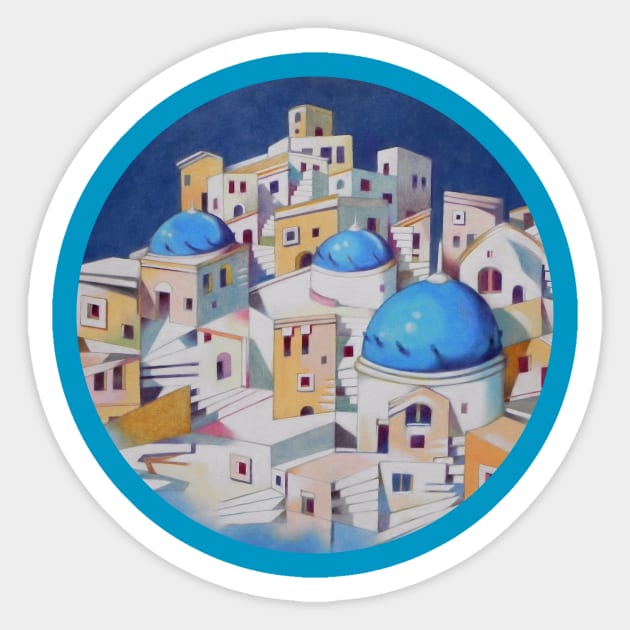 Memory of Santorini Sticker by federicocortese